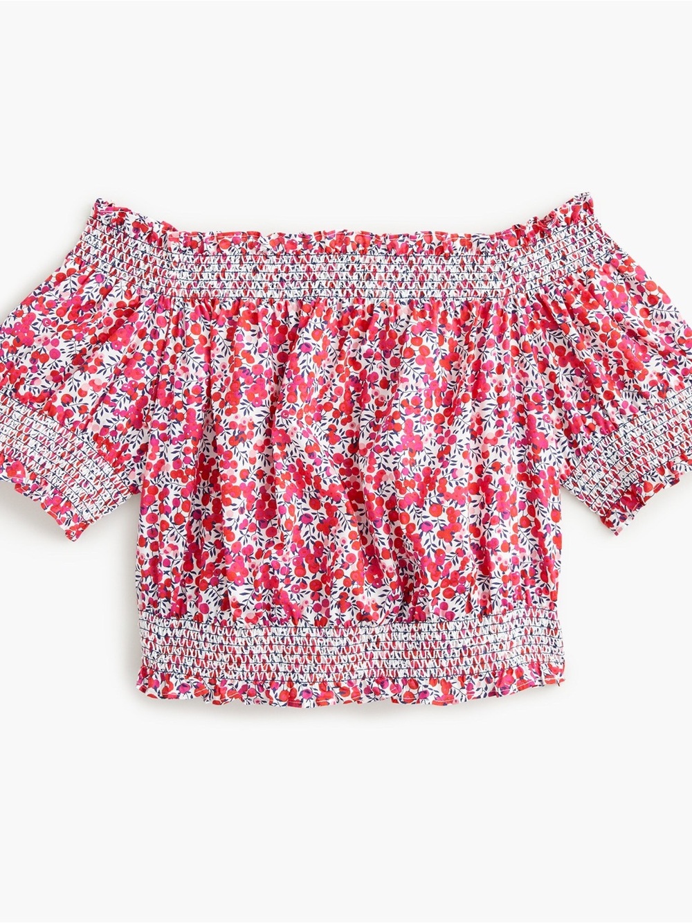 J. Crew x Liberty Floral Off Shoulder Crop Top